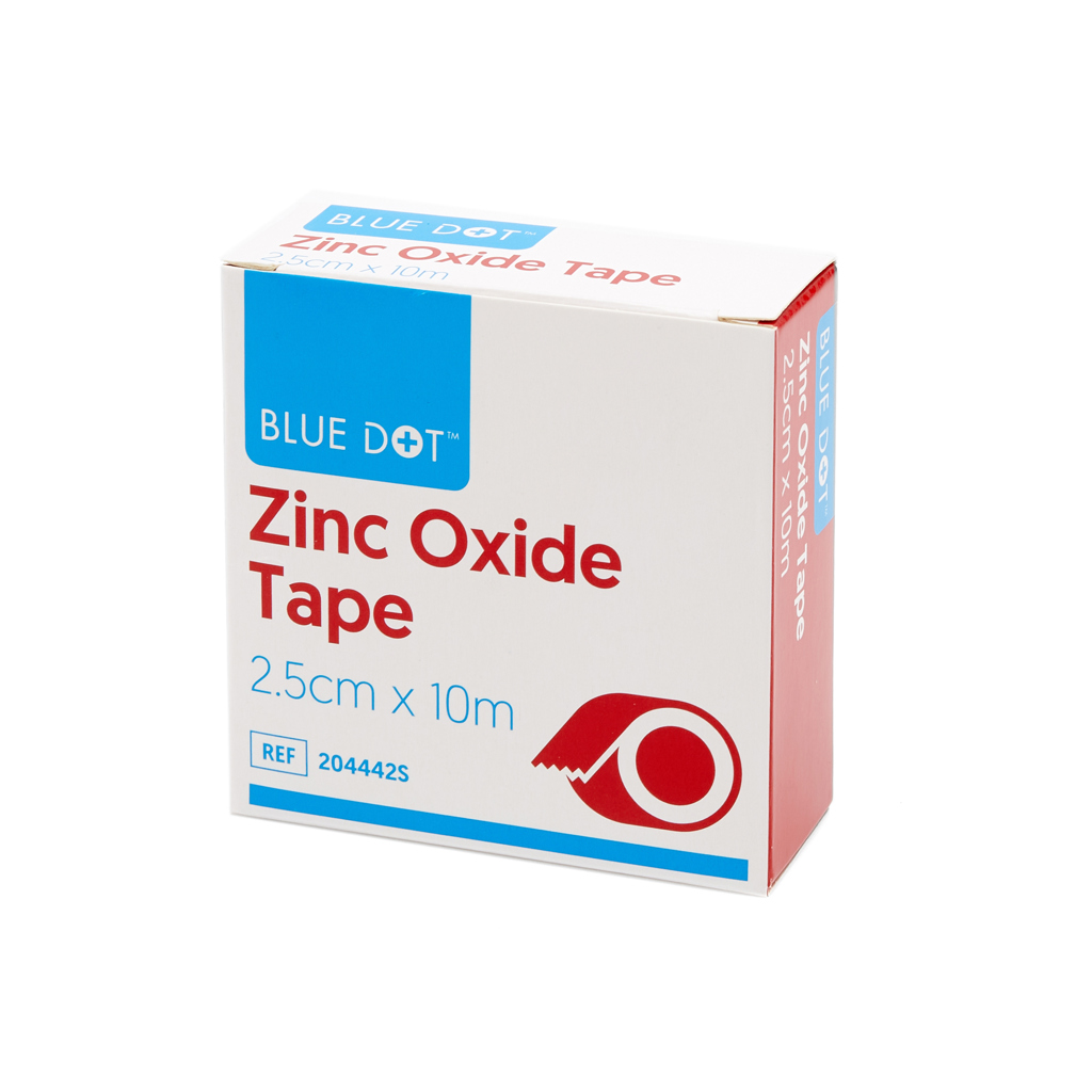 Image of Blue Dot Zinc Oxide White Tape Boxed