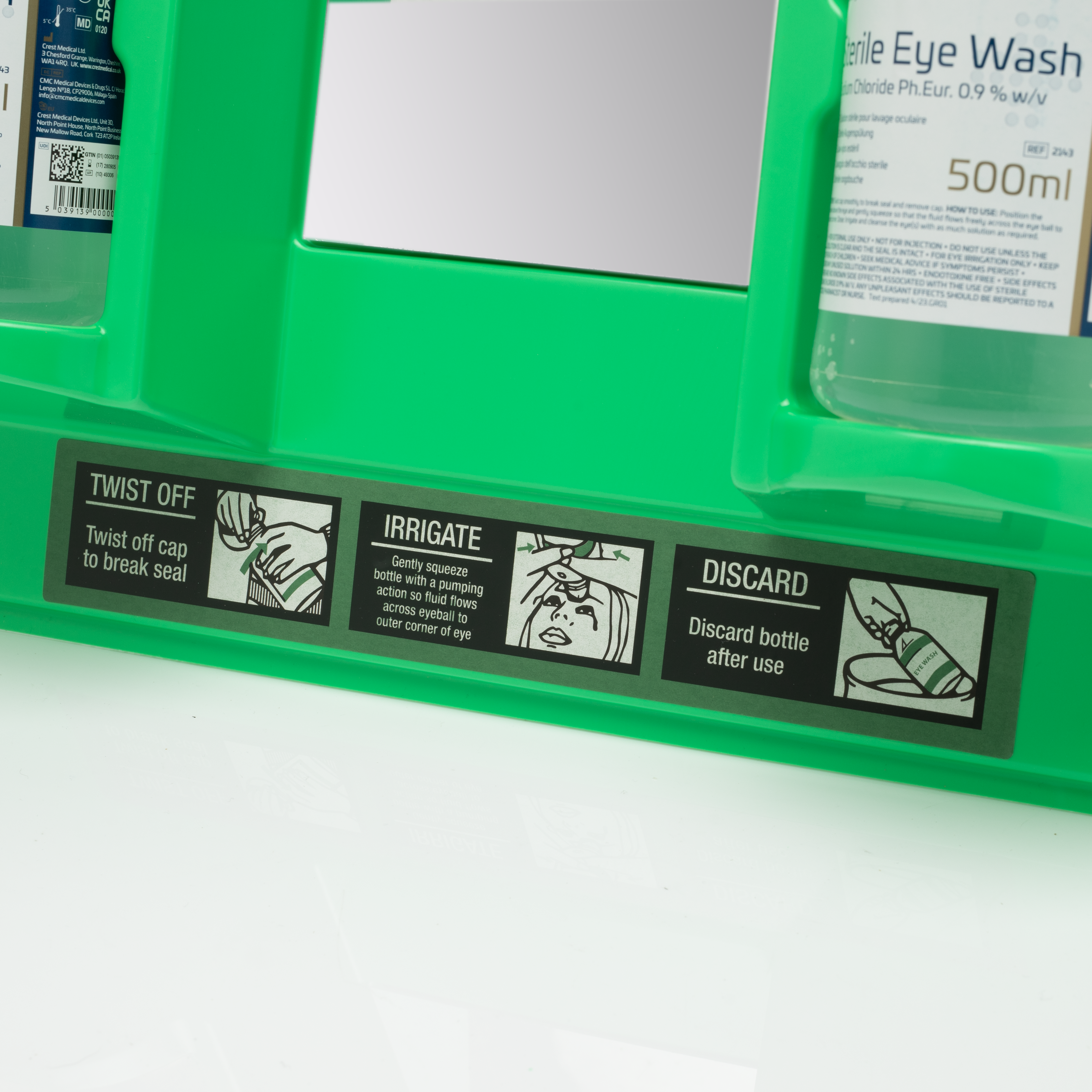 Blue Dot Eye Wash Station including 2 x 500ml Eye Wash Bottles