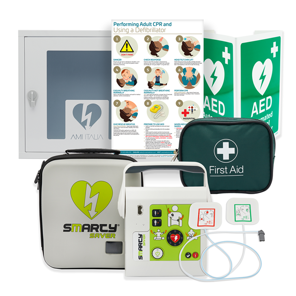 Fully-Automatic Defibrillator Package Including Indoor Cabinet