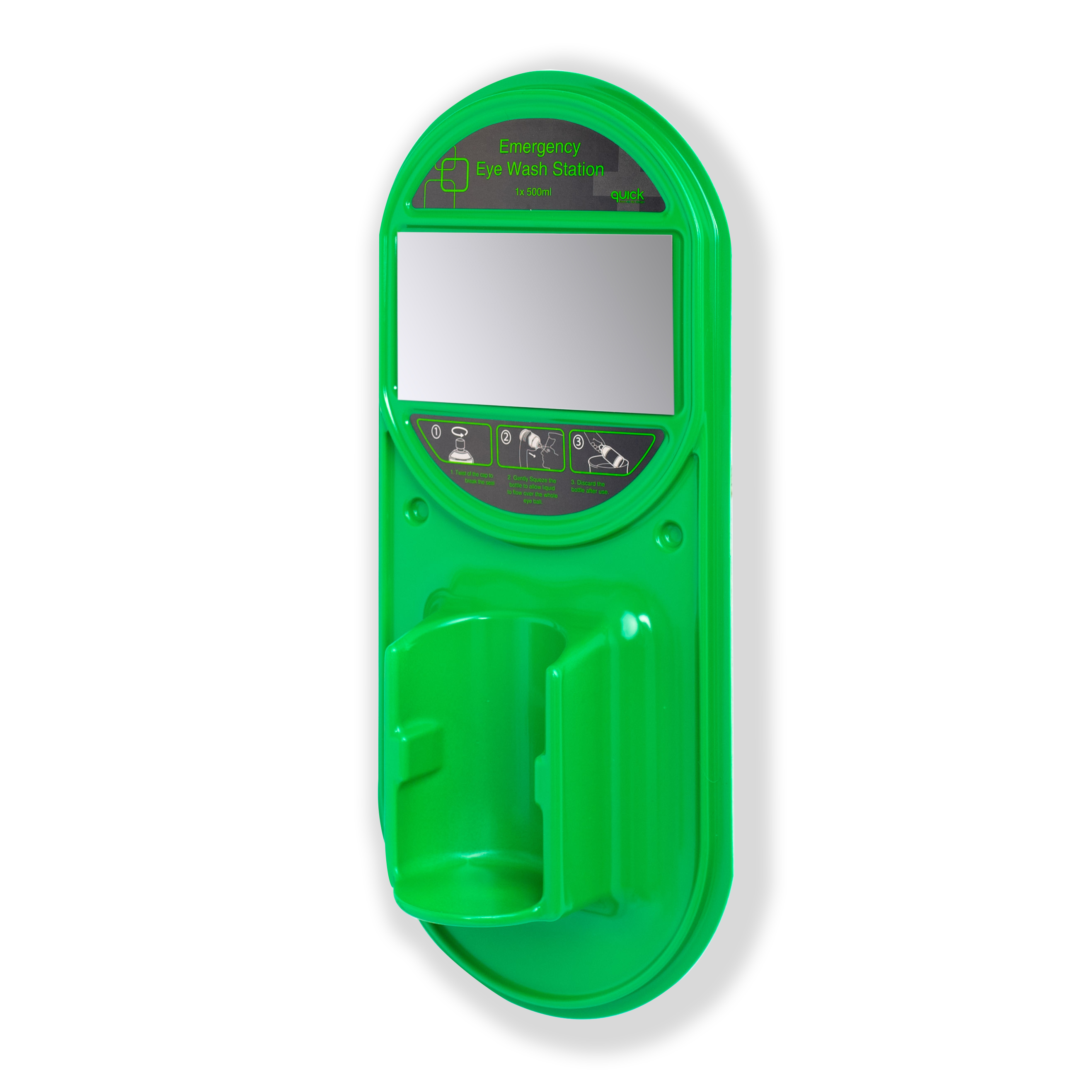Image of Blue Dot Single Eye Wash Station With Mirror - Empty