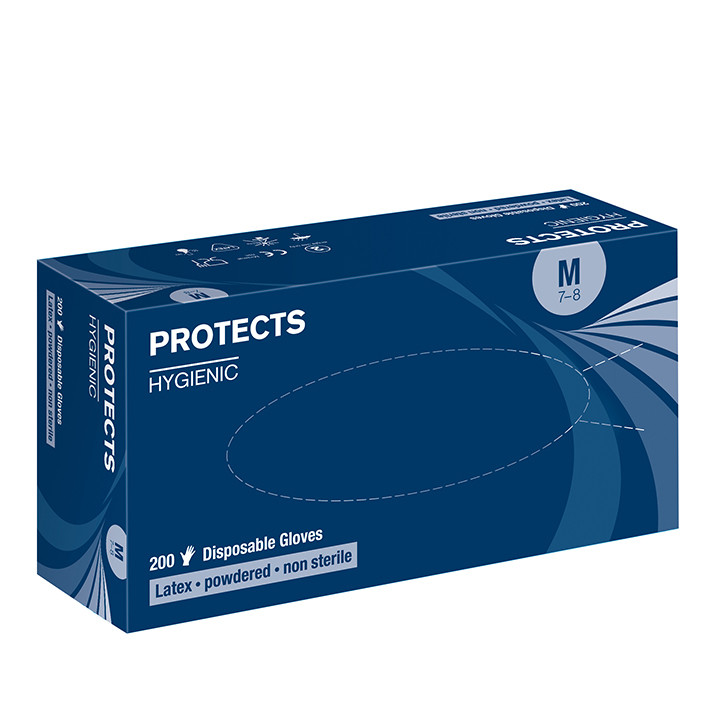 Protects Hygienic Industrial Latex - Powdered - Non Sterile